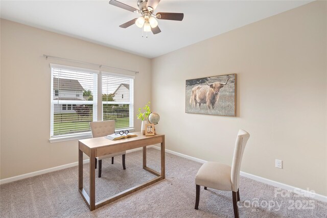 3211 Gilroy Dr, Fort Mill, SC 29707 - carpeted office featuring a ceiling fan and baseboards