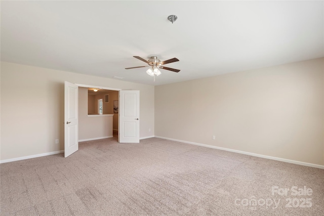 3211 Gilroy Dr, Fort Mill, SC 29707 - spare room with light carpet, a ceiling fan, baseboards, and fire sprinkler in ceiling