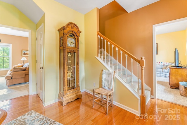 121 W Ashe Bridge Rd W, Marion, NC 28752 - stairway with wood finished floors and baseboards