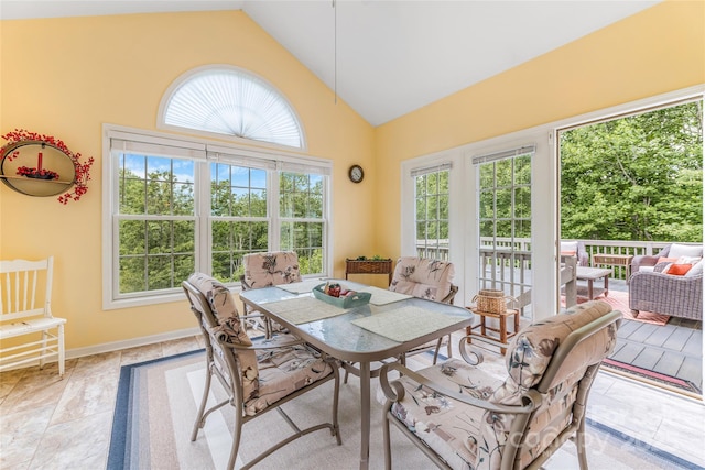 121 W Ashe Bridge Rd W, Marion, NC 28752 - dining area featuring high vaulted ceiling