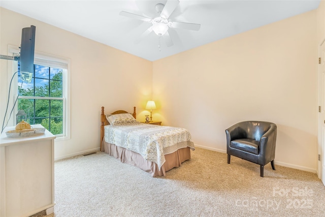 121 W Ashe Bridge Rd W, Marion, NC 28752 - bedroom with carpet flooring, baseboards, and a ceiling fan