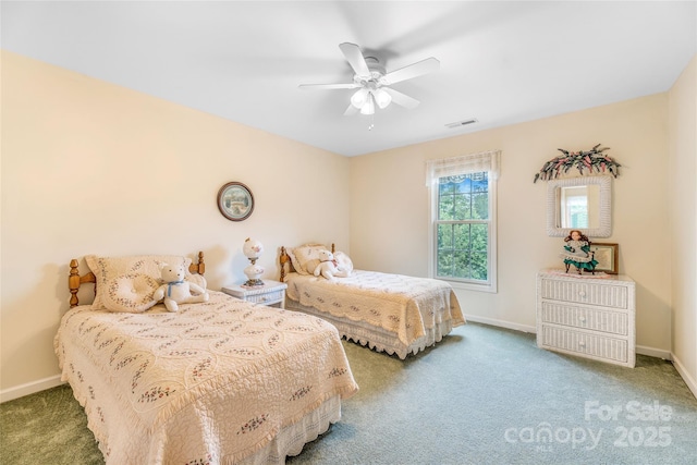 121 W Ashe Bridge Rd W, Marion, NC 28752 - bedroom featuring carpet flooring, baseboards, and a ceiling fan