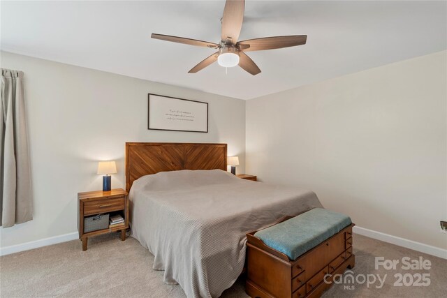 4916 Ritchie Rd, Lincolnton, NC 28092 - bedroom featuring light carpet, baseboards, and ceiling fan