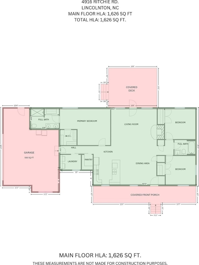 4916 Ritchie Rd, Lincolnton, NC 28092 - property floor plan