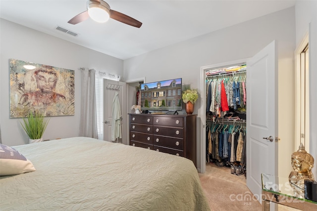 4313 Courtly Ln, Belmont, NC 28012 - bedroom featuring carpet, a walk in closet, a ceiling fan, and a closet