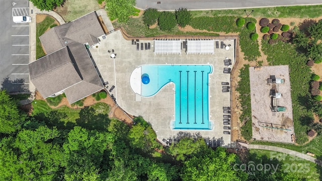 4313 Courtly Ln, Belmont, NC 28012 - bird's eye view of a pool area