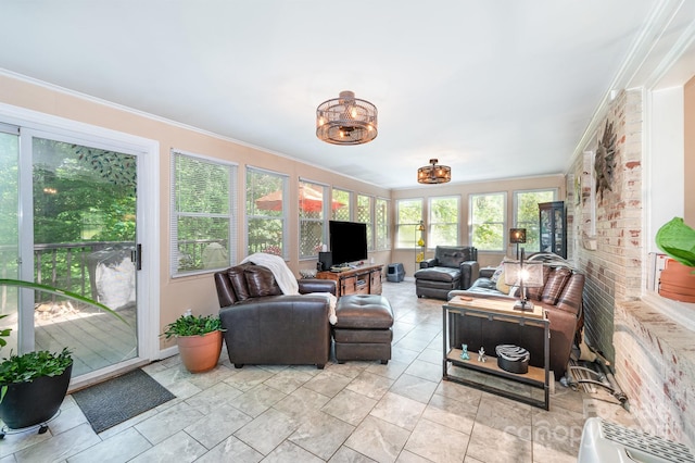 1115 Grovewood Dr, Charlotte, NC 28208 - sunroom featuring crown molding