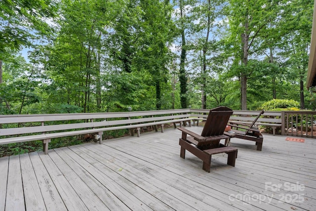 3763 Laurel Heights Dr, Morganton, NC 28655 - wooden terrace with view of wooded area
