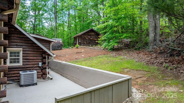 3763 Laurel Heights Dr, Morganton, NC 28655 - view of yard with central air condition unit and an outbuilding
