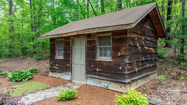 3763 Laurel Heights Dr, Morganton, NC 28655 - view of outdoor structure with an outbuilding and a wooded view