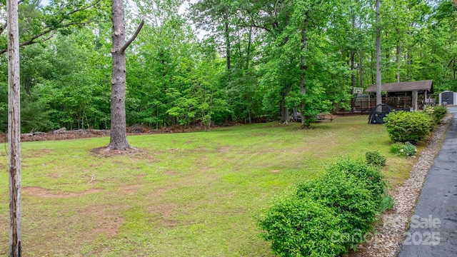 3763 Laurel Heights Dr, Morganton, NC 28655 - view of green lawn featuring an outbuilding