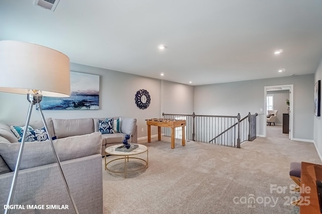 9945 Cask Way, Huntersville, NC 28078 - carpeted living area with recessed lighting and baseboards