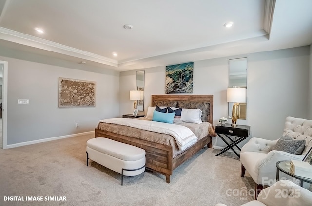 9945 Cask Way, Huntersville, NC 28078 - bedroom featuring a raised ceiling, carpet, baseboards, and recessed lighting