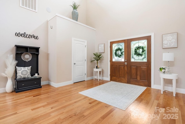 4616 Gold Finch Dr, Denver, NC 28037 - entrance foyer with wood finished floors and a towering ceiling