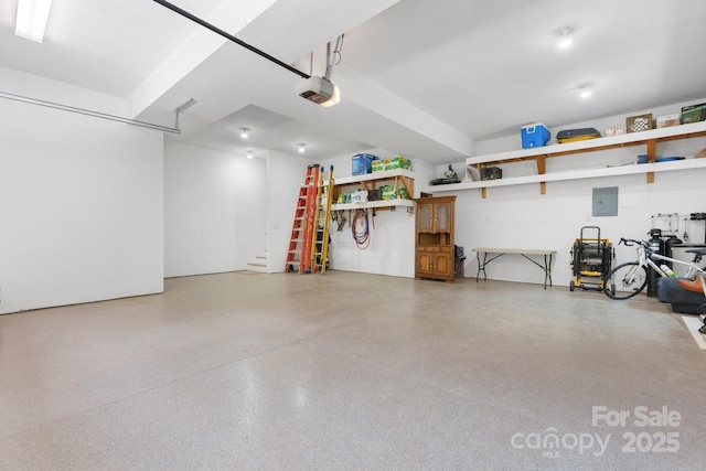 4616 Gold Finch Dr, Denver, NC 28037 - garage featuring electric panel and a garage door opener