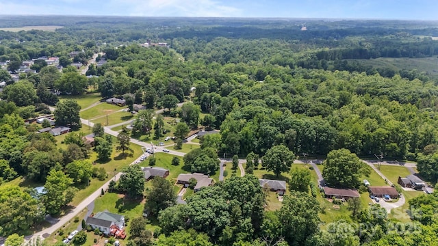 aerial view of a heavily wooded area