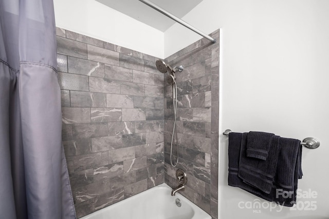 bathroom featuring shower / bath combination with curtain