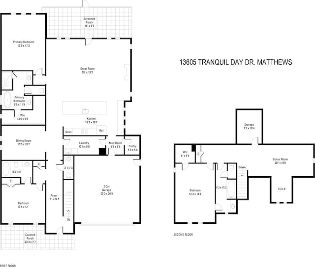 13605 Tranquil Day Dr, Matthews, NC 28105 - home floor plan