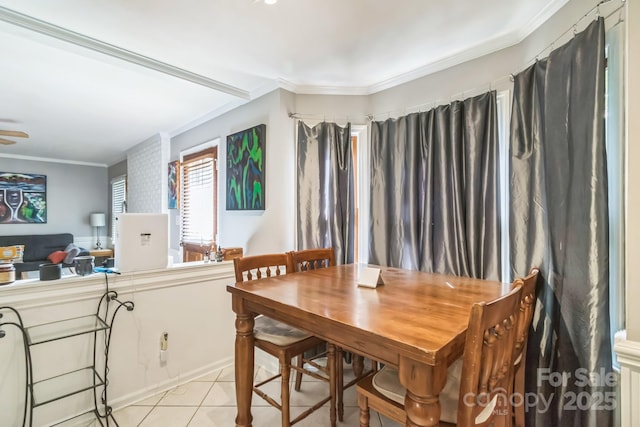 4424 Huntington Dr, Gastonia, NC 28056 - dining room featuring light tile patterned flooring and crown molding