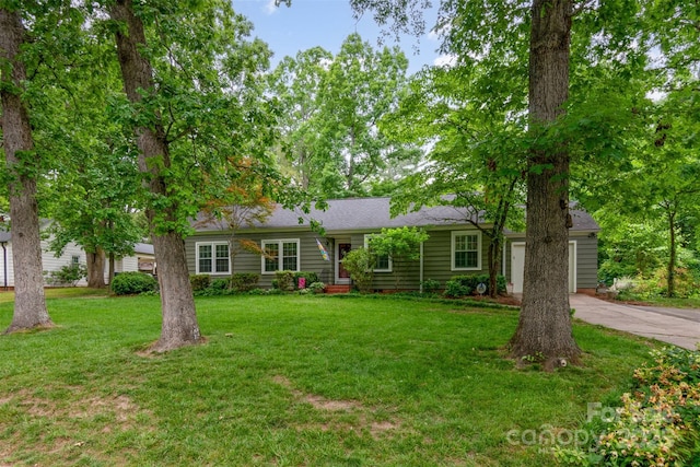 408 Idlewood Dr, Kannapolis, NC 28083 - single story home featuring driveway, a garage, a front yard, and roof with shingles