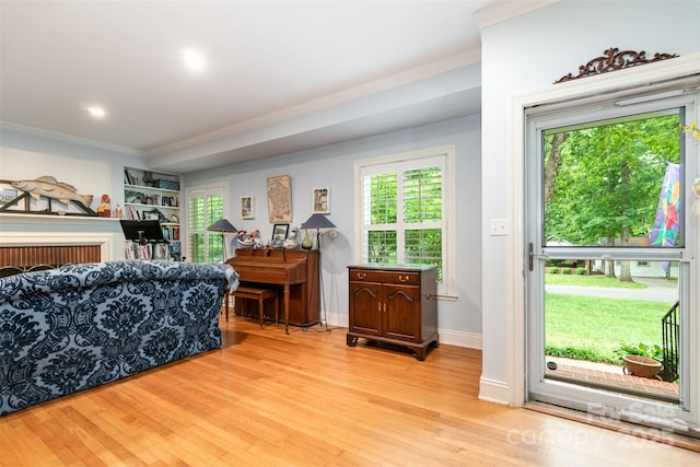 408 Idlewood Dr, Kannapolis, NC 28083 - bedroom featuring wood finished floors, crown molding, access to exterior, and multiple windows