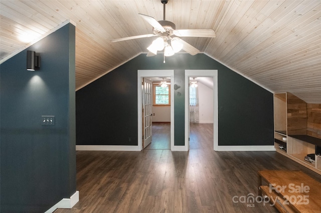 37 Geneva Cir Unit 1/2, Franklin, NC 28734 - bonus room with ceiling fan, wooden ceiling, lofted ceiling, and wood finished floors