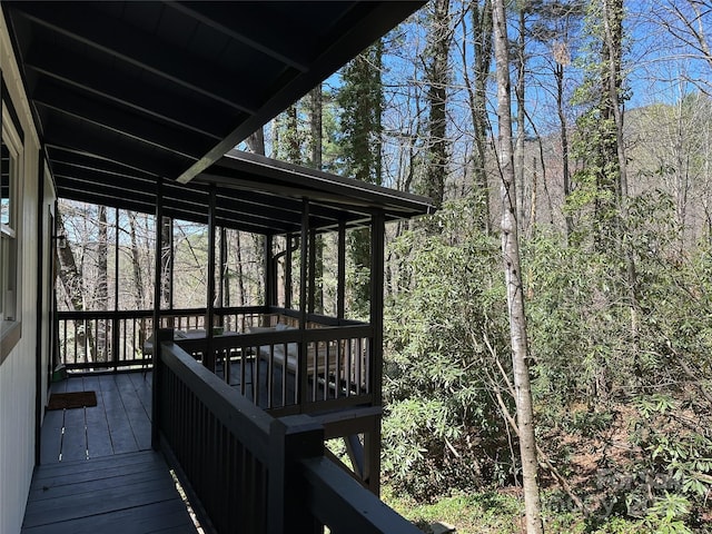 deck featuring a sunroom