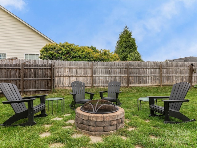 85 Lumber River Rd, Fletcher, NC 28732 - view of yard featuring an outdoor fire pit