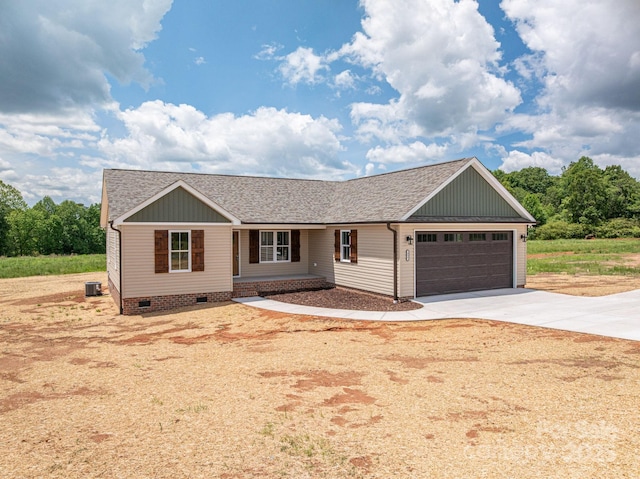 355 Northbrook Iii School Rd Unit 10, Vale, NC 28164 - ranch-style home with a garage, crawl space, driveway, and roof with shingles