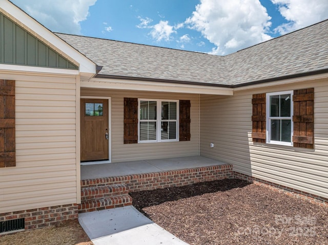 355 Northbrook Iii School Rd Unit 10, Vale, NC 28164 - view of exterior entry with covered porch and a shingled roof