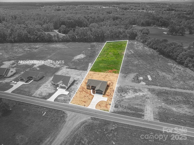 355 Northbrook Iii School Rd Unit 10, Vale, NC 28164 - aerial overview of property's location featuring a heavily wooded area and property boundaries highlighted