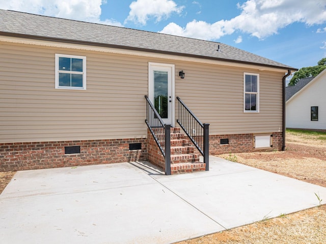 355 Northbrook Iii School Rd Unit 10, Vale, NC 28164 - rear view of property featuring crawl space, entry steps, and a patio