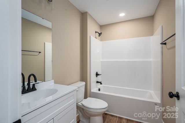 355 Northbrook Iii School Rd Unit 10, Vale, NC 28164 - full bathroom with toilet, tub / shower combination, vanity, and wood finished floors