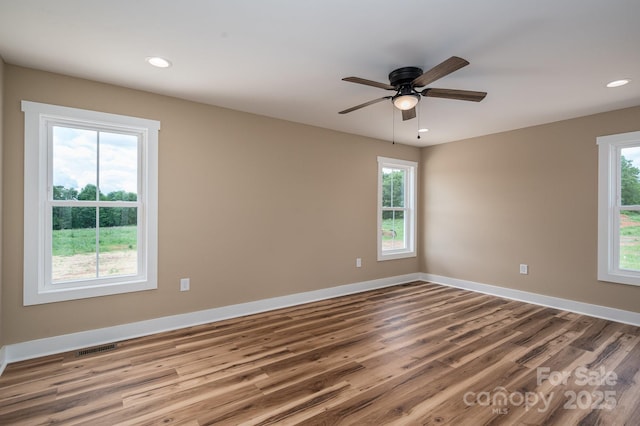 355 Northbrook Iii School Rd Unit 10, Vale, NC 28164 - spare room with wood finished floors, ceiling fan, recessed lighting, and baseboards