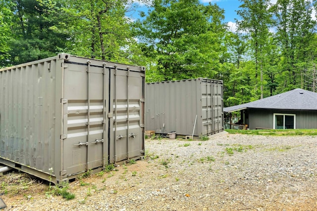 view of shed