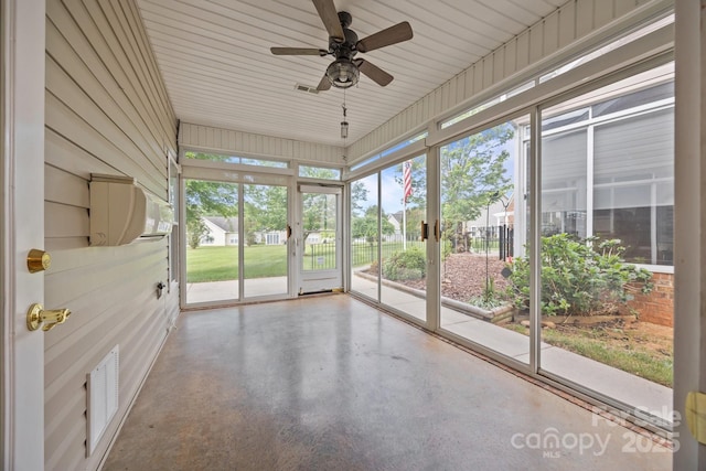 301 Garner Dr, Salisbury, NC 28146 - unfurnished sunroom with a ceiling fan