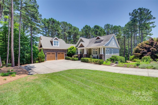 18311 Rosapenny Rd, Charlotte, NC 28278 - craftsman-style house with a garage, a front lawn, and concrete driveway