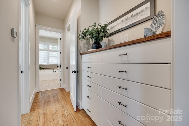 18311 Rosapenny Rd, Charlotte, NC 28278 - hall featuring light wood-style flooring and baseboards
