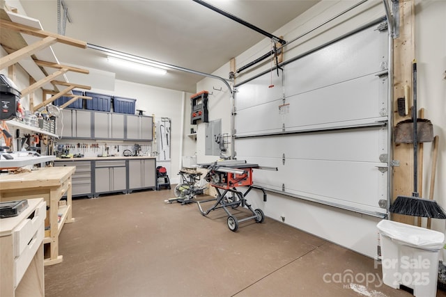 18311 Rosapenny Rd, Charlotte, NC 28278 - garage featuring a workshop area