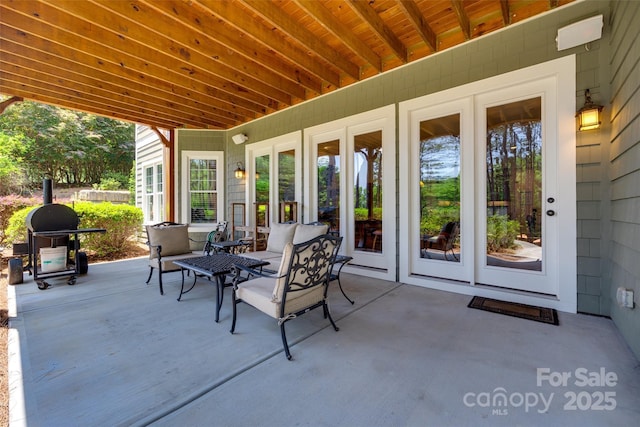 18311 Rosapenny Rd, Charlotte, NC 28278 - view of patio with a grill and french doors