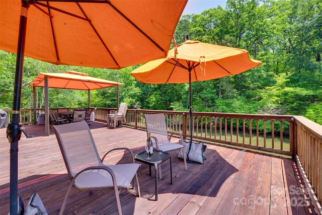 18311 Rosapenny Rd, Charlotte, NC 28278 - wooden deck with a gazebo