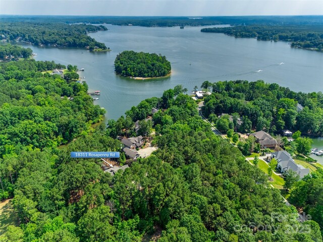 18311 Rosapenny Rd, Charlotte, NC 28278 - aerial view of property and surrounding area featuring a nearby body of water and a forest