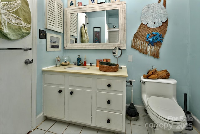 3430 Rea Rd, Charlotte, NC 28226 - bathroom featuring tile patterned flooring, baseboards, toilet, and vanity