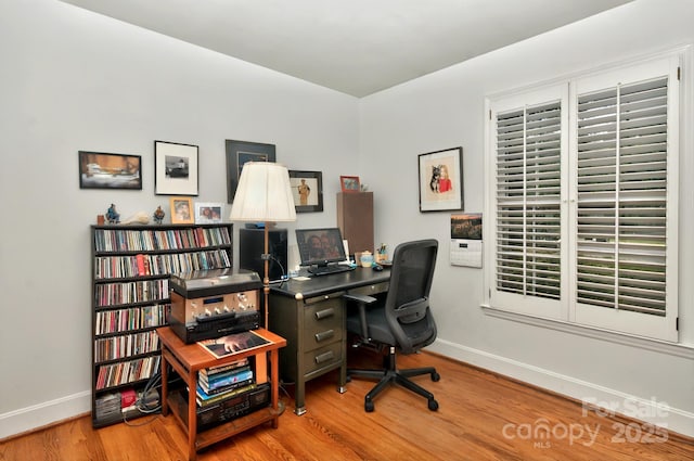 3430 Rea Rd, Charlotte, NC 28226 - office space with baseboards and wood finished floors