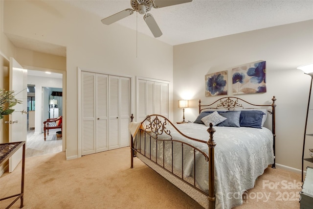 115 Pine Grove Cir, Clover, SC 29710 - carpeted bedroom with two closets and ceiling fan