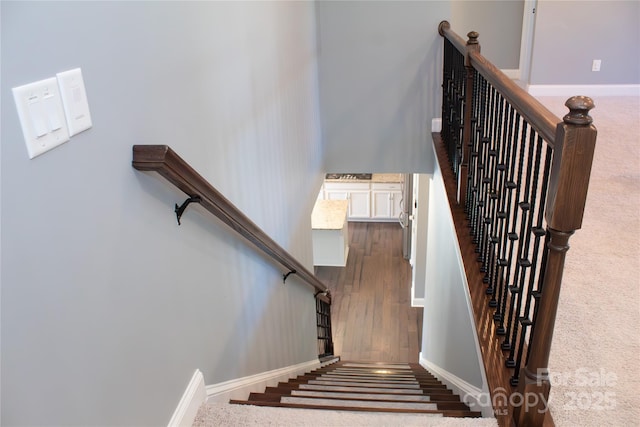 745 Garrett Green Way, Fort Mill, SC 29715 - staircase with baseboards and wood finished floors