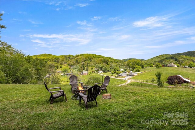 225 Ford Rd, Waynesville, NC 28786 - view of home's community with a fire pit and a yard