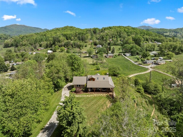225 Ford Rd, Waynesville, NC 28786 - aerial view of property's location featuring a mountainous background and a forest