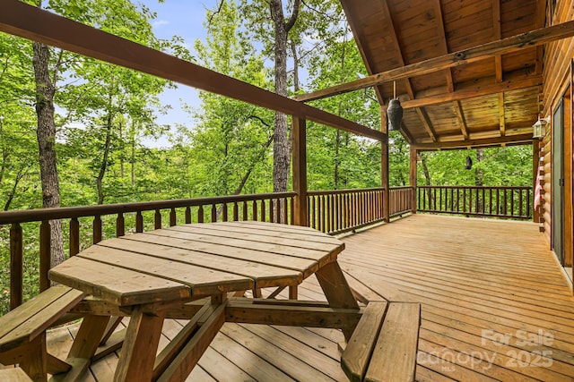 108 Cougar Aly Unit 79, Lake Lure, NC 28746 - deck featuring outdoor dining area