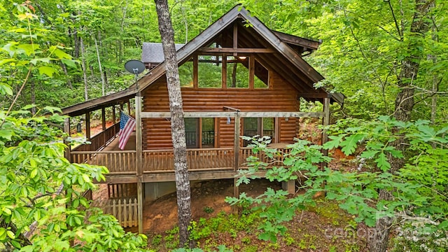 108 Cougar Aly Unit 79, Lake Lure, NC 28746 - rear view of house featuring a wooden deck